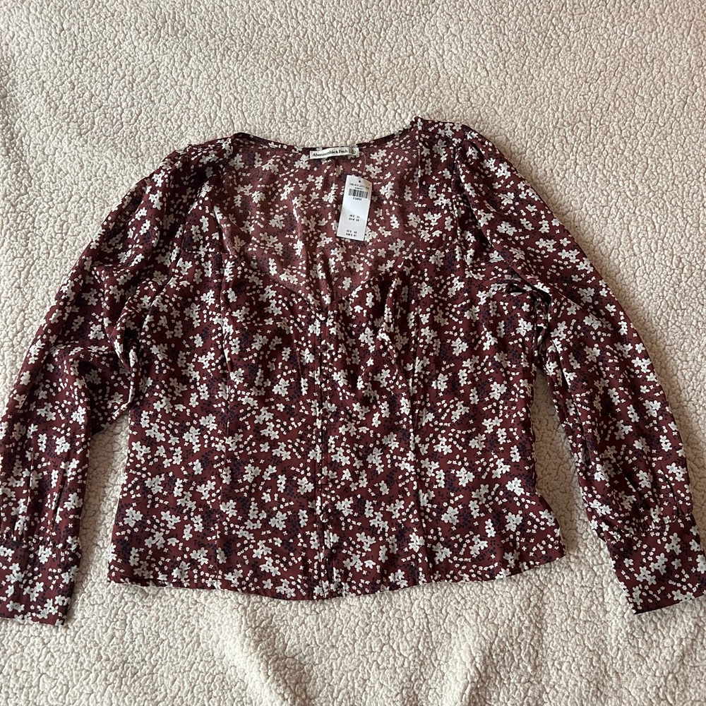 Abercrombie Brown Floral Women's Top